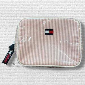 Tommy Hilfiger Vintage 90's Makeup Cosmetic Bag Preppy Classic Pink Stripes